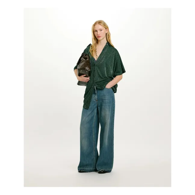 Vestido Asado Metálico | Verde