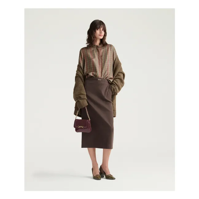 Camisa de seda estampada Arles | Marrón