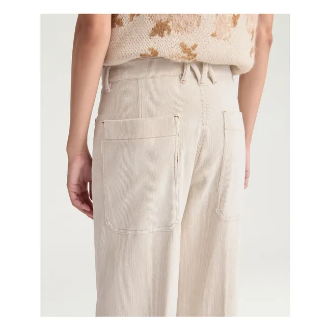 Pantalon Peter Velours Côtelé | Crème