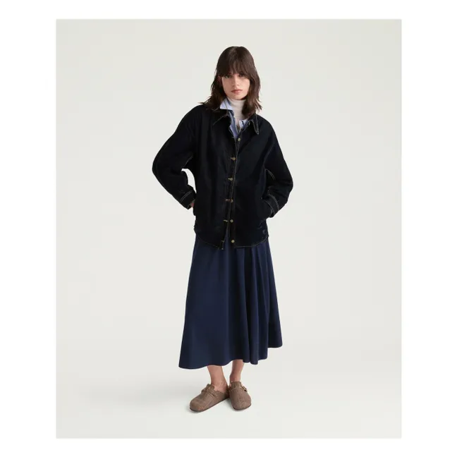 Falda de lana Merino Isla | Azul Noche