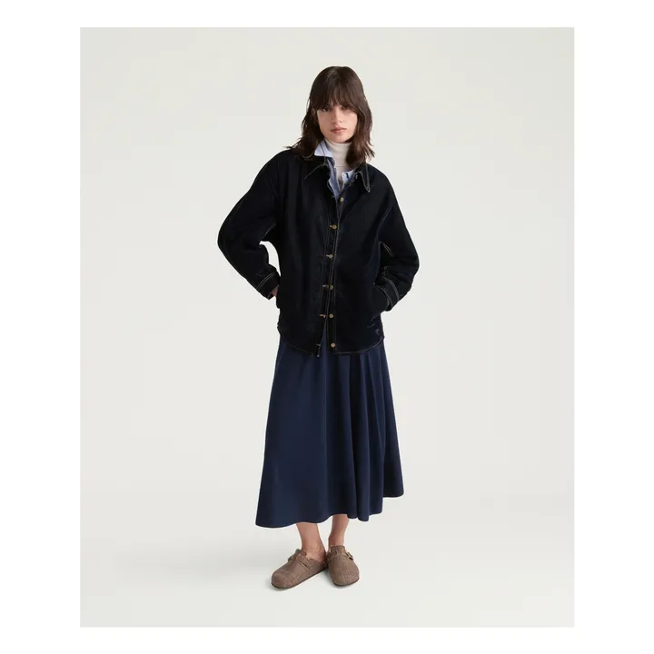 Falda de lana Merino Isla | Azul Noche- Imagen del producto n°6