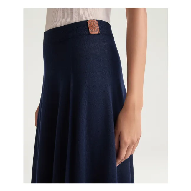 Falda de lana Merino Isla | Azul Noche