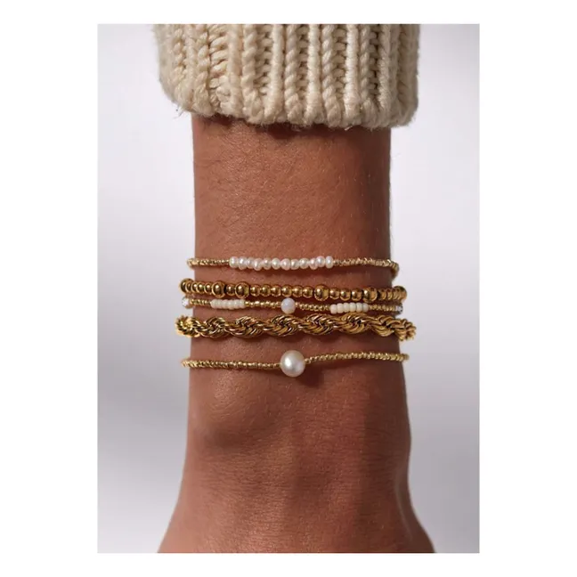 Pulsera Slim Pearly | Dorado