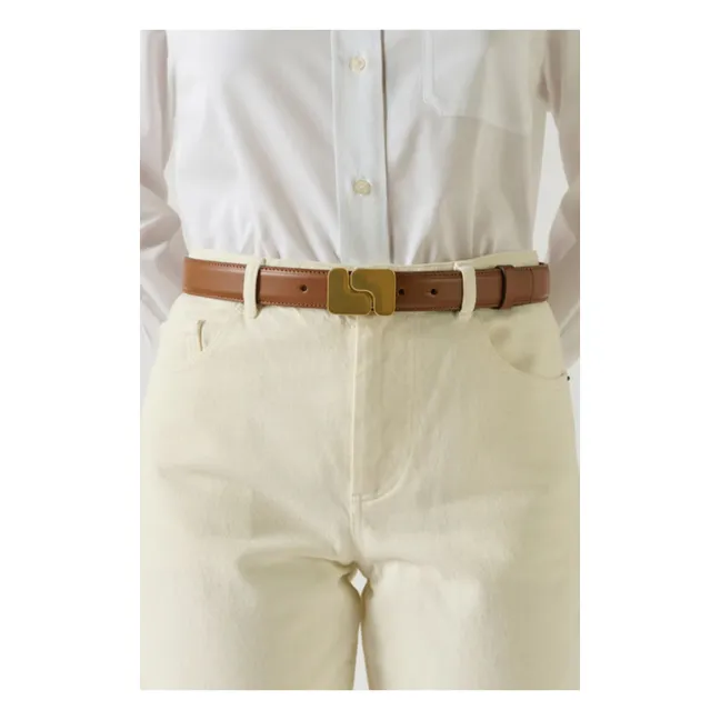 Cinturón de piel Ninon | Avellana