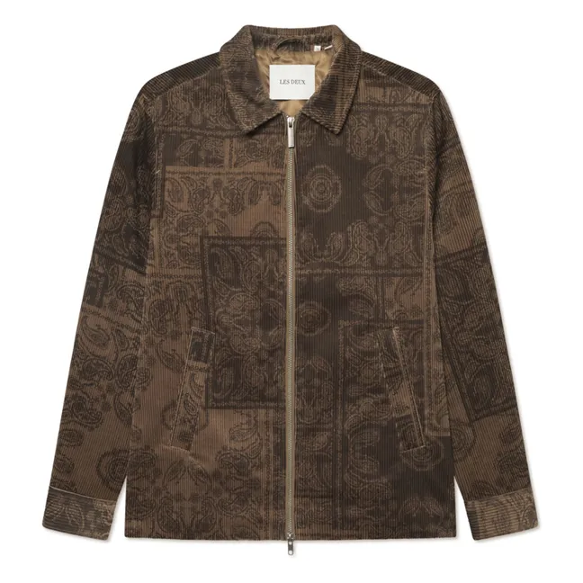 Veste Velours Côtelé Marchall AOP | Marron