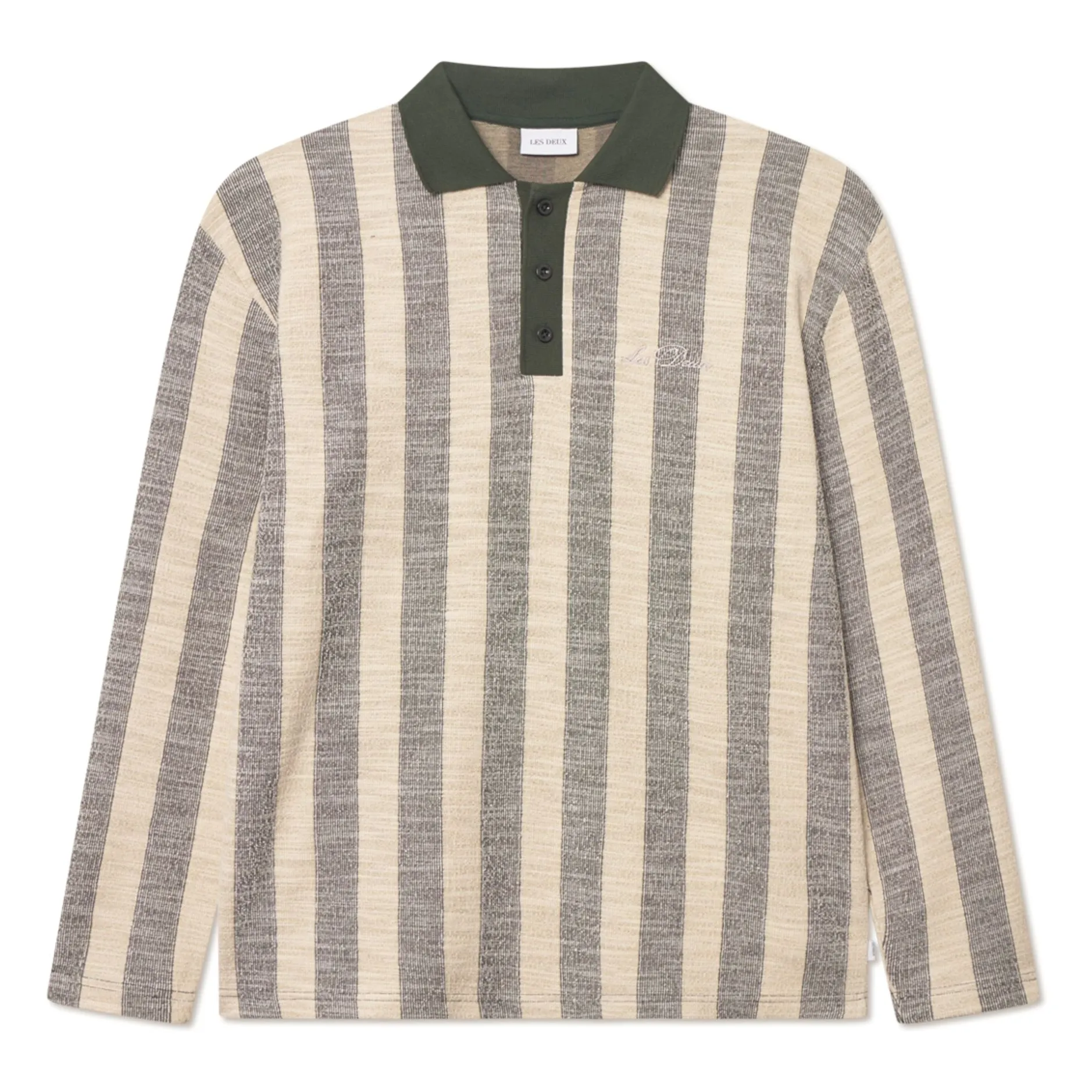 Les Deux Dark Khaki Polo Jacquard Jersey Bowie
