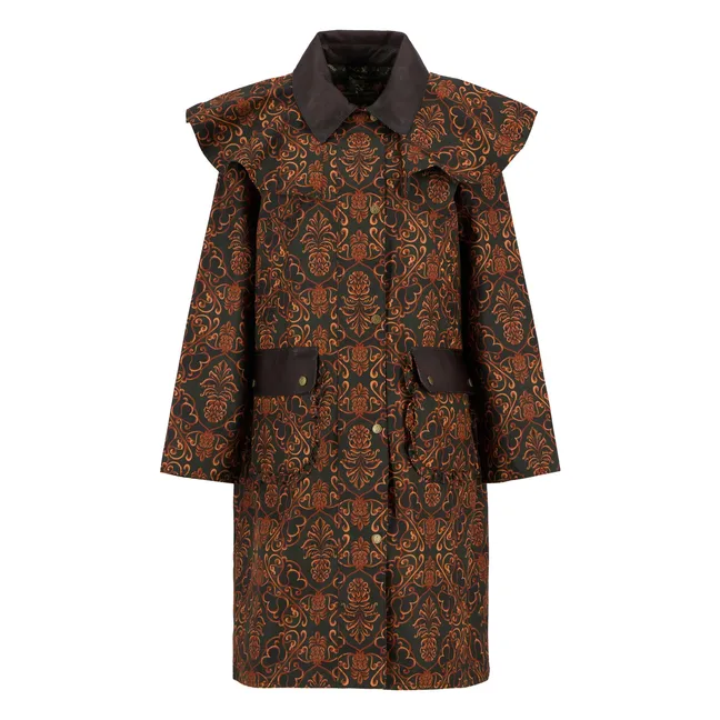 Barbour x Farm Rio Zusammenarbeit - Luana Waxed Coat | Dunkelgrün