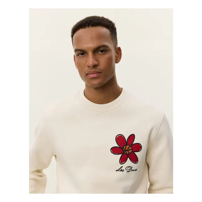 Sweatshirt Flower Basket  | Ivoire