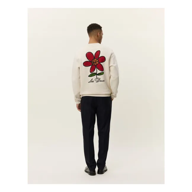 Sweatshirt Flower Basket  | Ivoire