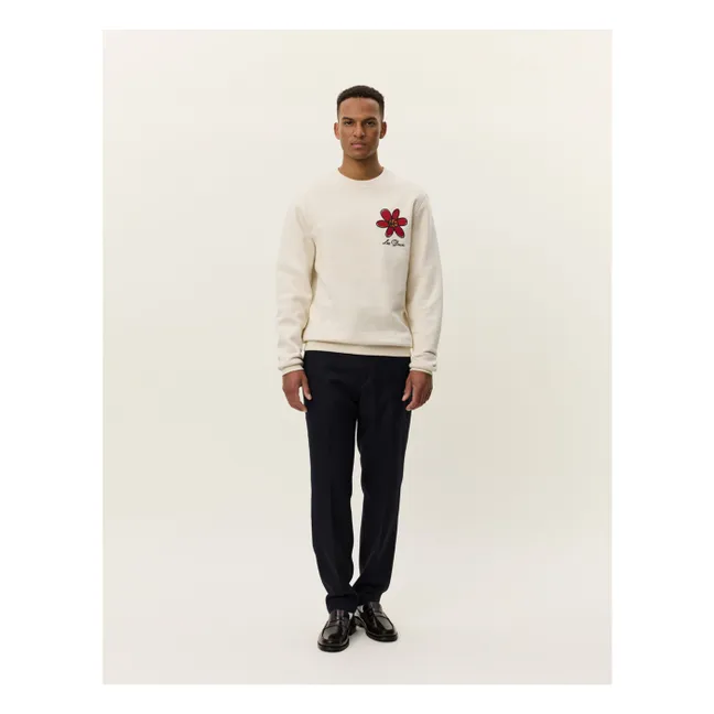 Sweatshirt Flower Basket  | Ivoire