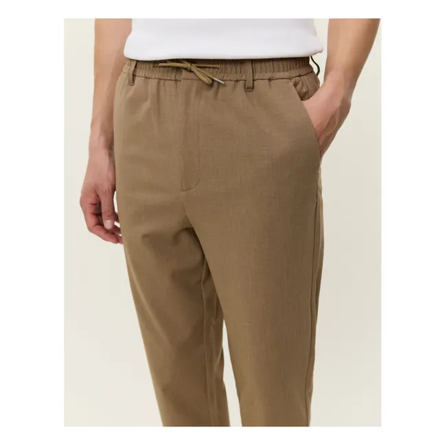 Pantalón cónico texturizado Como | Marrón