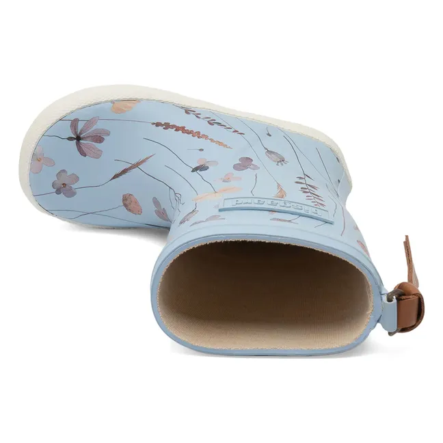 Fashion Flower Rain Boots | Light blue