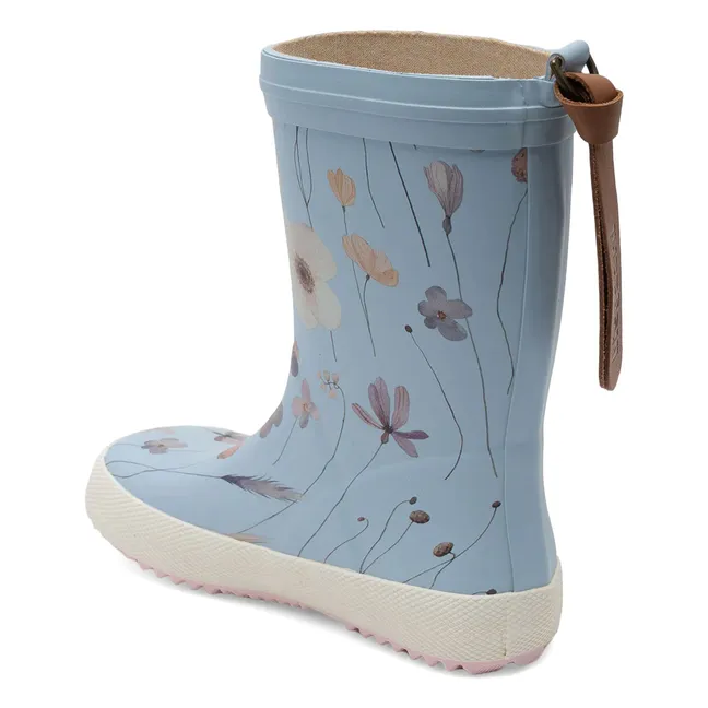 Fashion Flower Rain Boots | Light blue