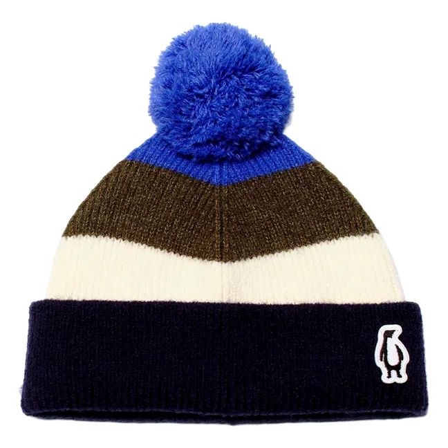 Striped Busy Bug Beanie | Navy blue