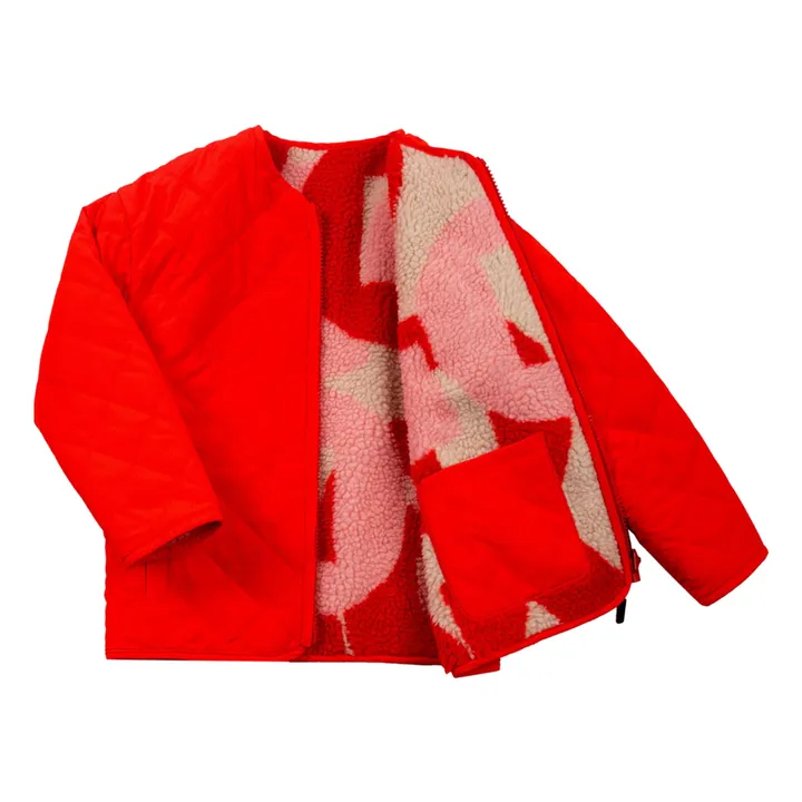 Veste Réversible Façon Sherpa Sleeping Lion | Rouge- Image produit n°11