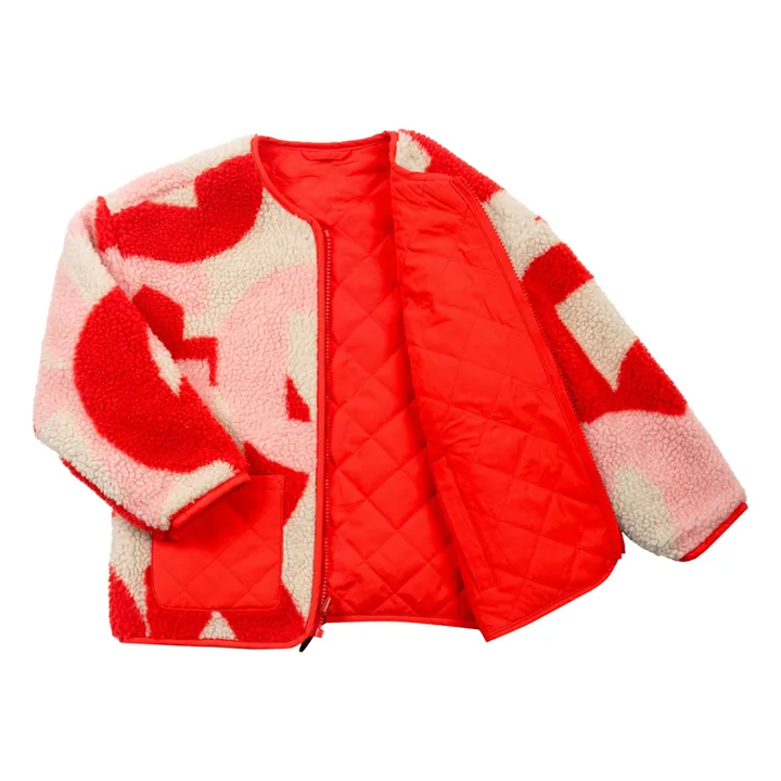 Veste Réversible Façon Sherpa Sleeping Lion | Rouge- Image produit n°4