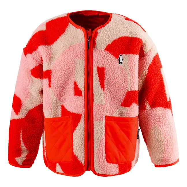 Chaqueta reversible de sherpa Sleeping Lion | Rojo