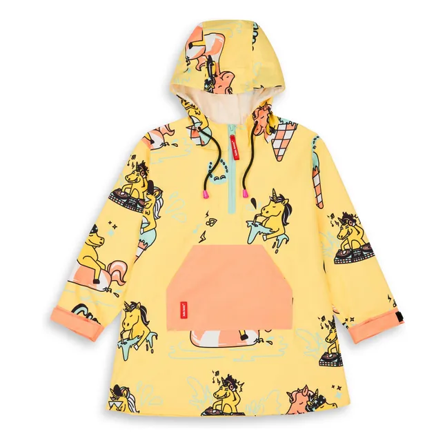 Unicorn rain poncho | Yellow