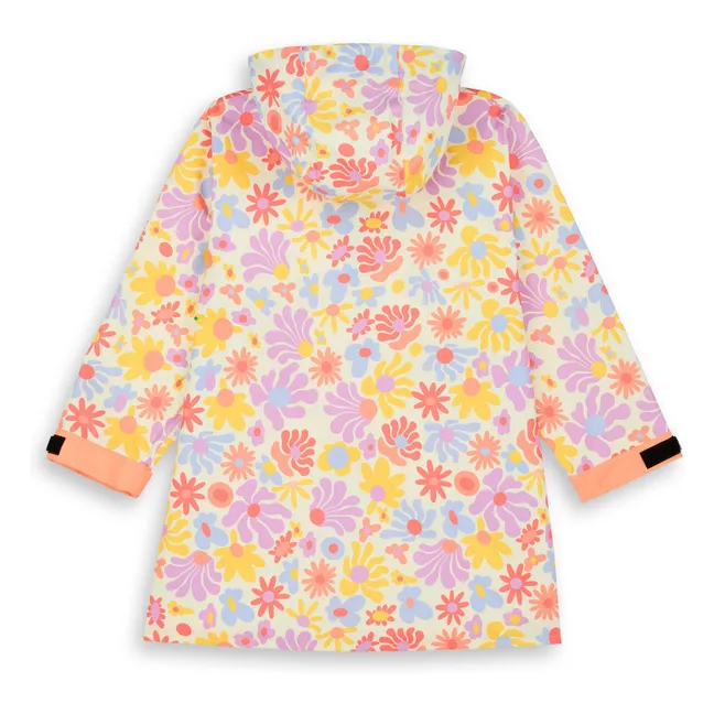 Retro Flowers rain poncho | Pink