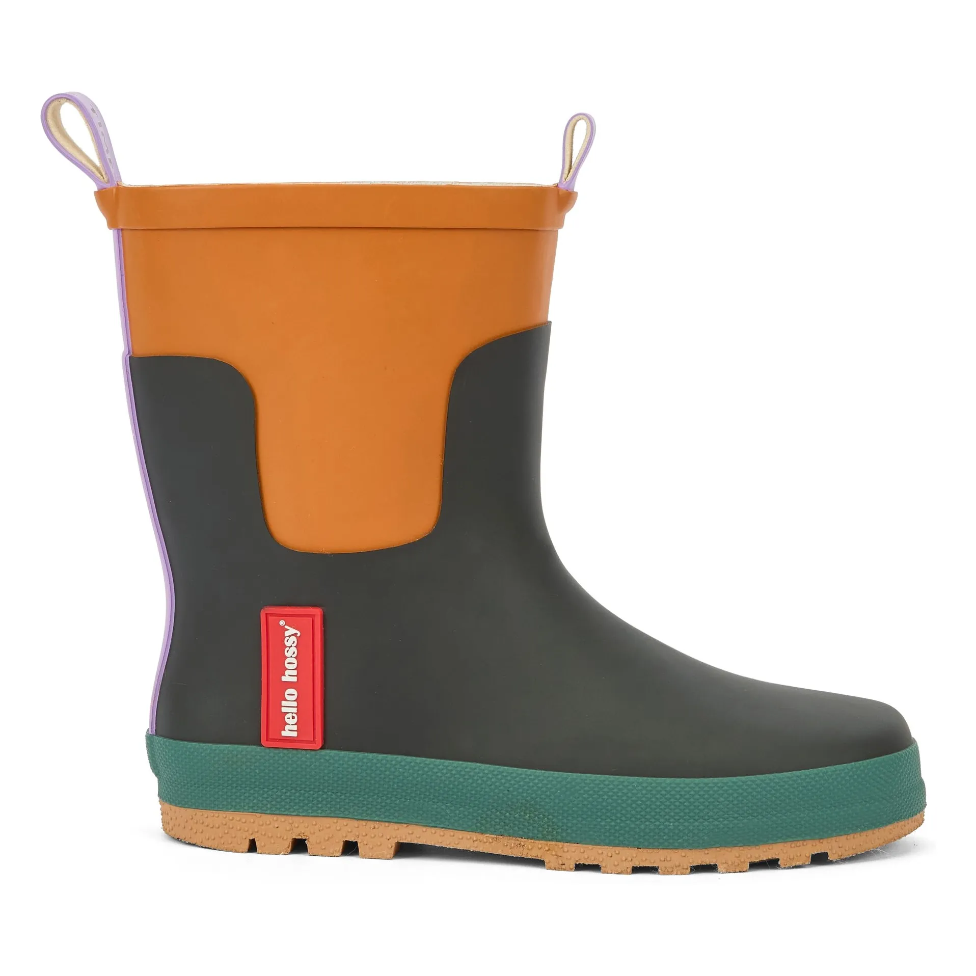 Hello Hossy Black Rain Boots