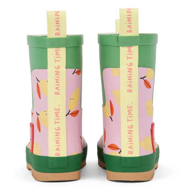 Lemony Rain Boots | Pale Pink