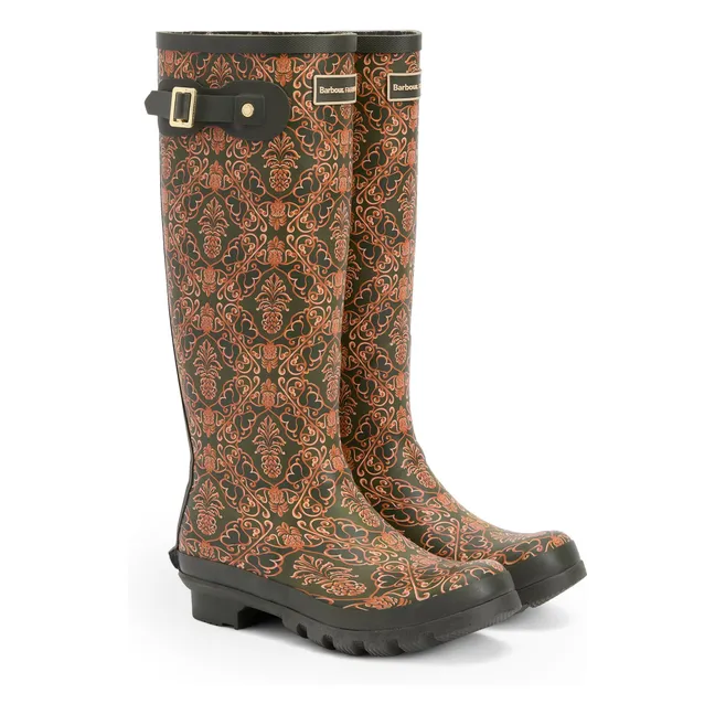 Collaboration Barbour x Farm Rio - Bottes Cami Caoutchouc | Vert