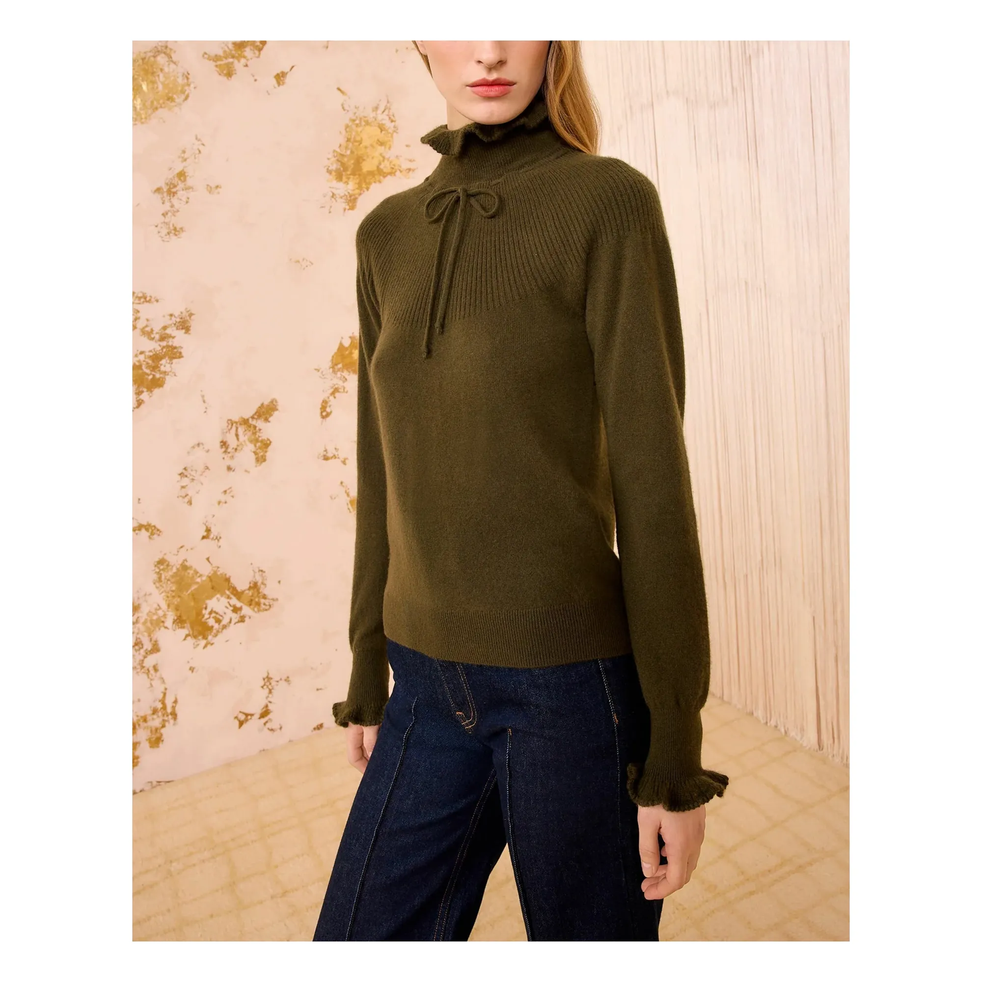 Ulla Johnson Dark Green Maisie Cashmere Sweater