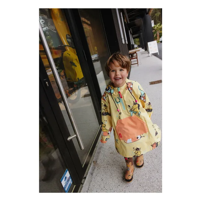 Wasserdichter Poncho Einhorn | Gelb