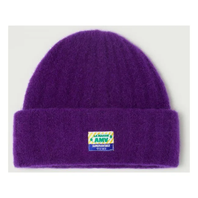 Bonnet Vitow Laine et Alpaga | Aubergine
