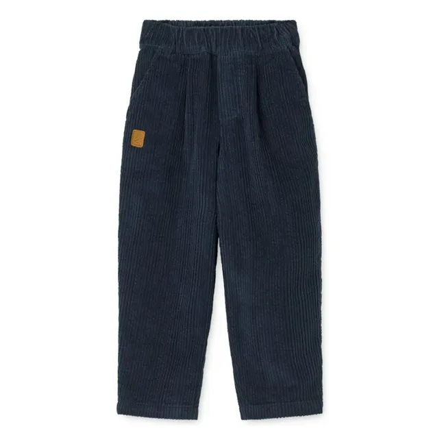 Pantalon Borris Velours Côtelé Coton Bio | Bleu marine