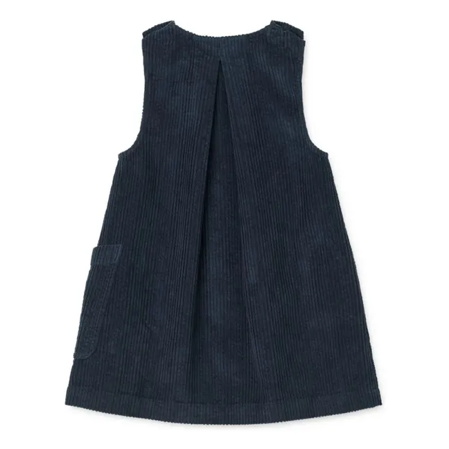 Robe Annamay Velours Côtelé Coton Bio | Bleu marine