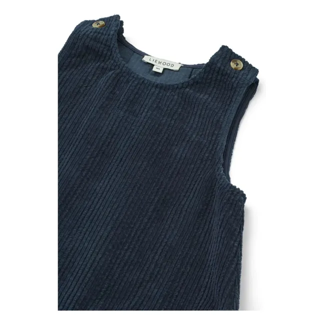 Robe Annamay Velours Côtelé Coton Bio | Bleu marine