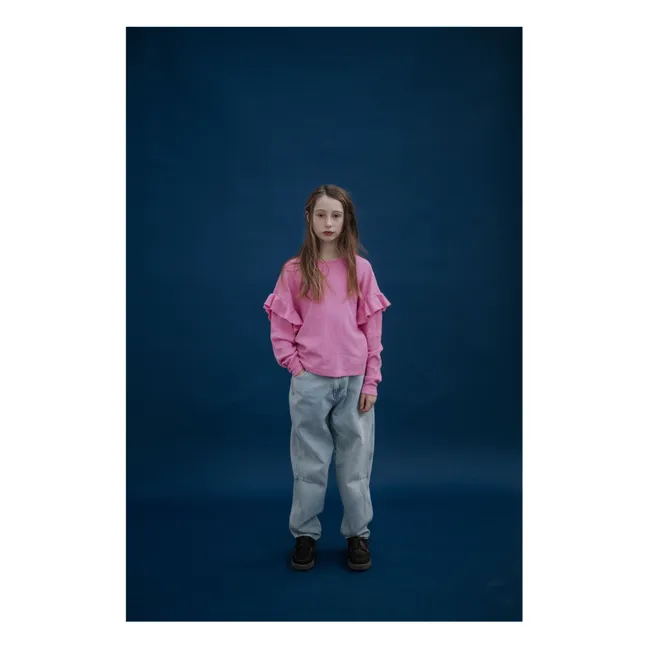 T-shirt Ruffle Coton Bio | Rose