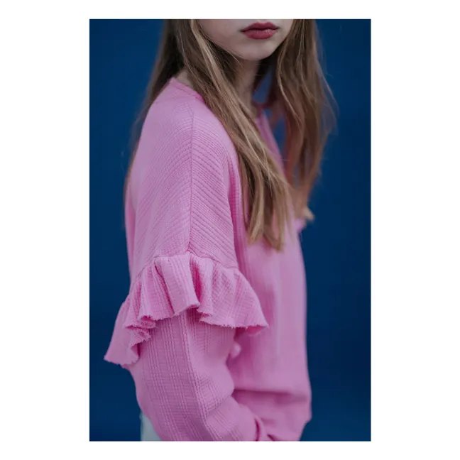 Camiseta con volantes Algodón orgánico | Rosa