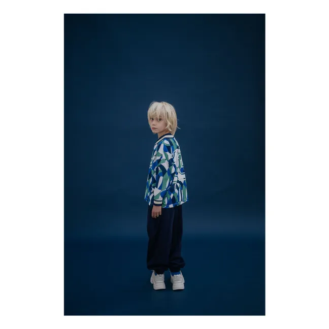 Camiseta con cuello de pico Fibras recicladas | Azul