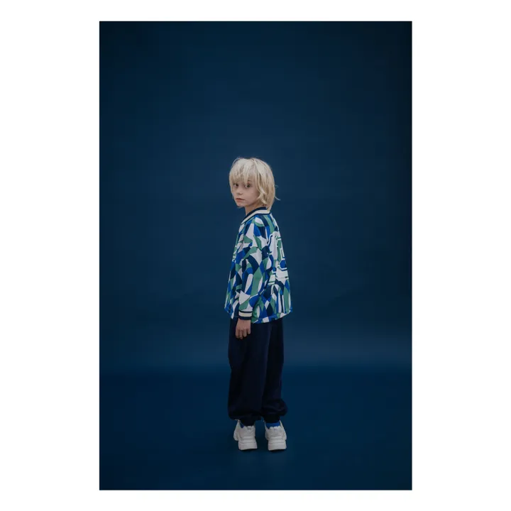 Camiseta con cuello de pico Fibras recicladas | Azul- Imagen del producto n°7