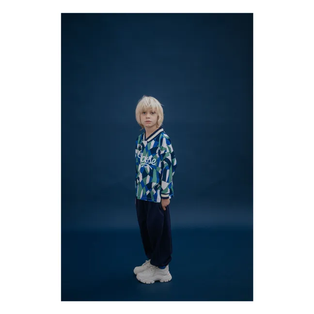 T-shirt Col V Fibres Recyclées | Bleu