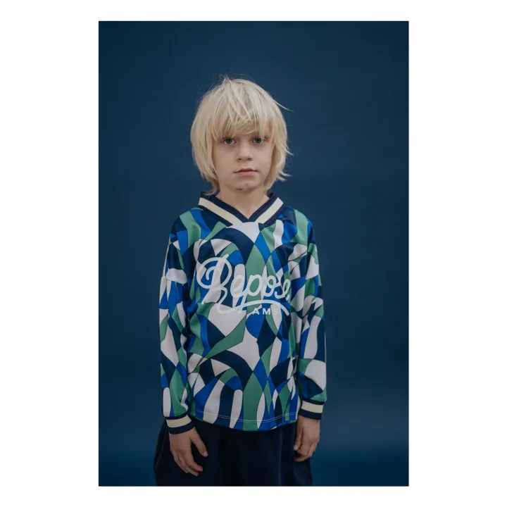 Camiseta con cuello de pico Fibras recicladas | Azul- Imagen del producto n°1