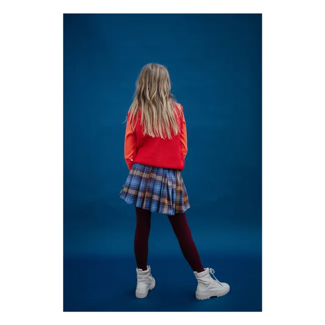 Falda plisada Carreaux | Azul