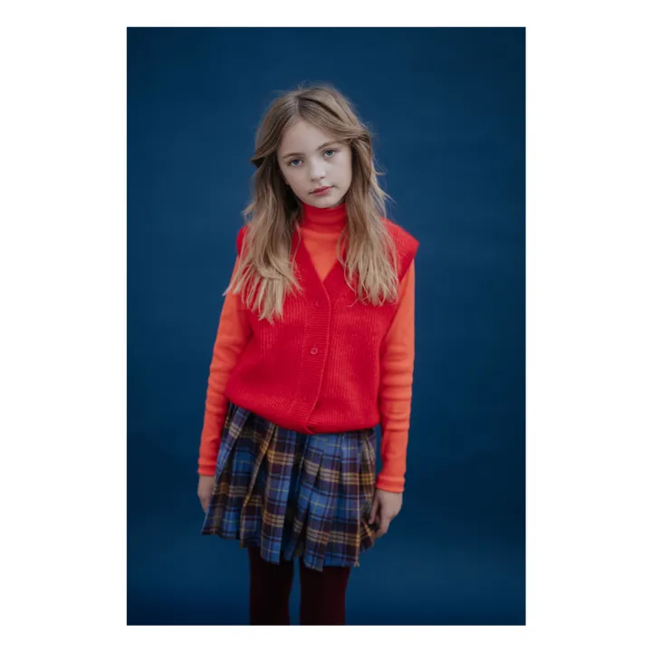 Falda plisada Carreaux | Azul- Imagen del producto n°2