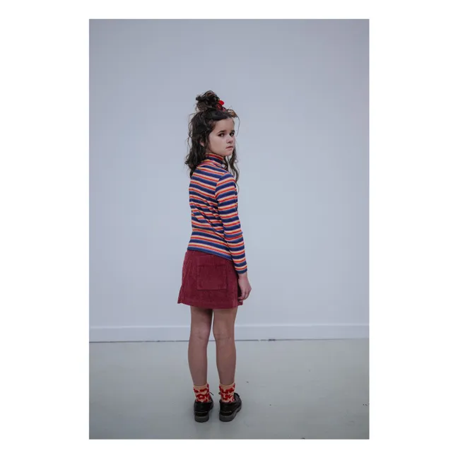 Pull Col Roulé Rayé Coton Bio | Violet