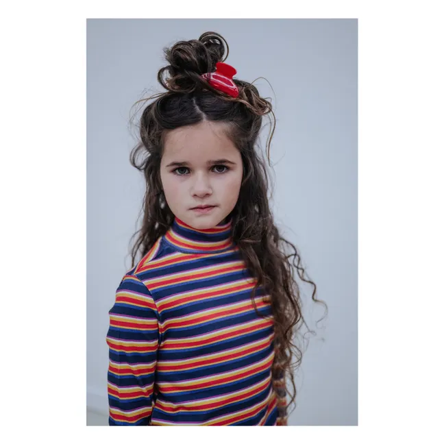 Jersey a rayas de algodón orgánico | Violeta