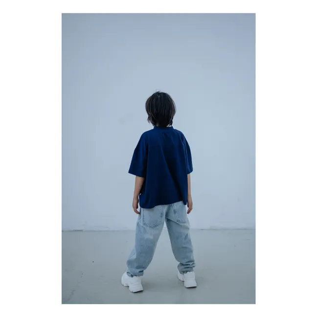 T-shirt Boxy Coton Bio | Bleu marine