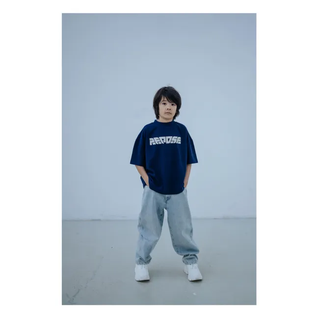 T-shirt Boxy Coton Bio | Bleu marine