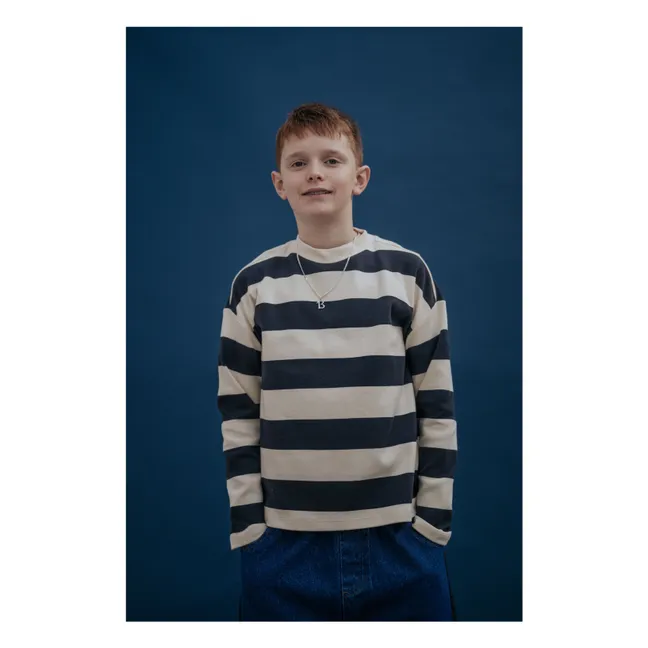 Sudadera de rayas de algodón orgánico | Beige