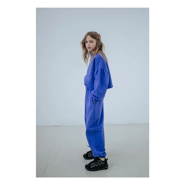 Sweat Crop Top Coton Bio | Bleu