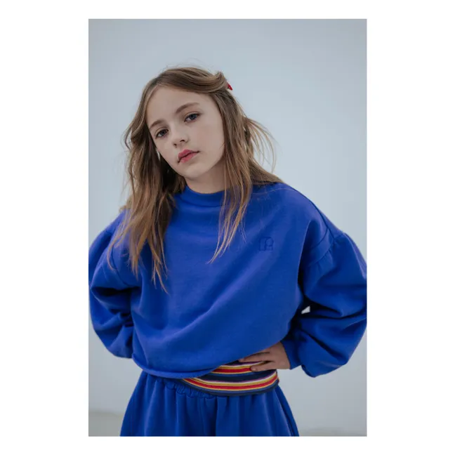 Sweat Crop Top Coton Bio | Bleu