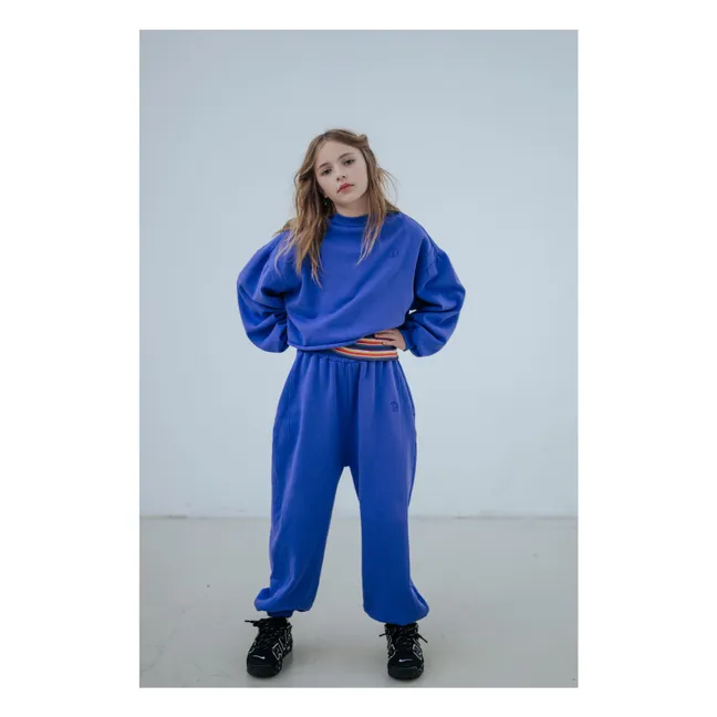 Sweat Crop Top Coton Bio | Bleu