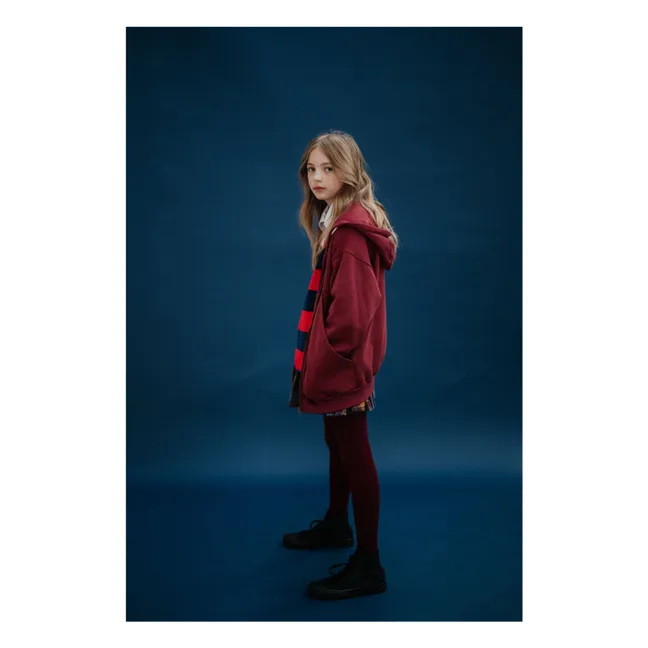 Sweat Zippé Coton Bio | Bordeaux