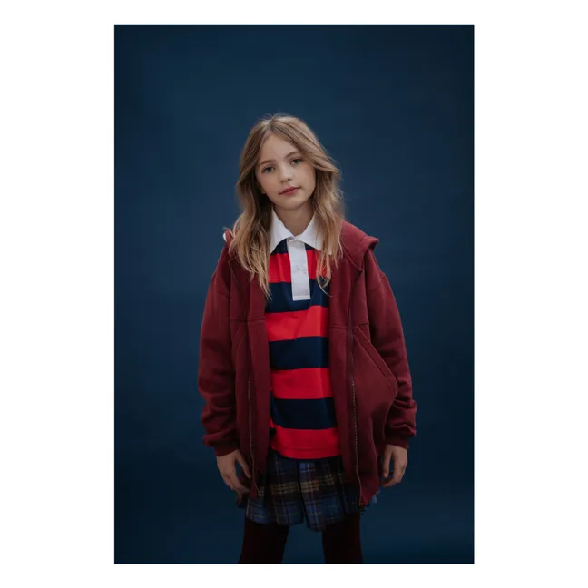 Sweat Zippé Coton Bio | Bordeaux